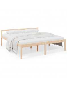 Letto per Anziani 180x200 cm Super King Legno Massello di Pino 2