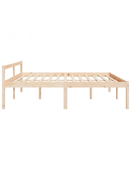 Letto per Anziani 180x200 cm Super King Legno Massello di Pino