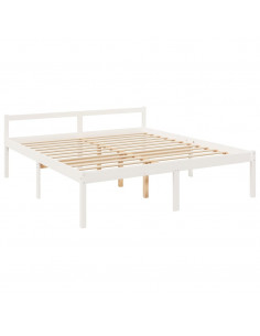 Letto per Anziani Bianco 180x200 cm Super King Legno di Pino 2