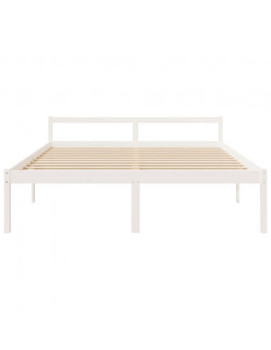 Letto per Anziani Bianco 180x200 cm Super King Legno di Pino