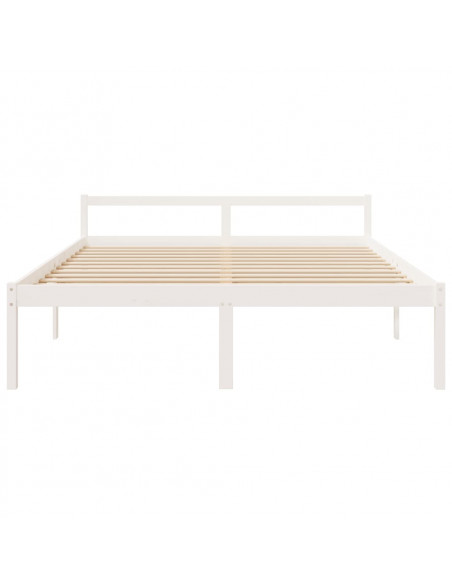 Letto per Anziani Bianco 180x200 cm Super King Legno di Pino