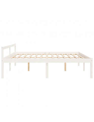 Letto per Anziani Bianco 180x200 cm Super King Legno di Pino