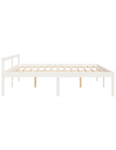 Letto per Anziani Bianco 180x200 cm Super King Legno di Pino