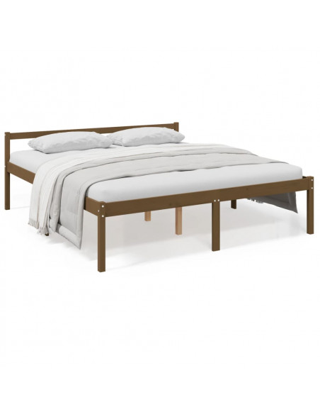 Letto per Anziani Miele 200x200 cm in Legno Massello di Pino