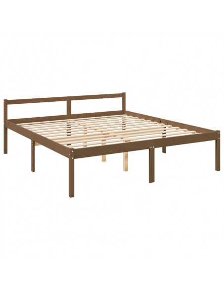 Letto per Anziani Miele 200x200 cm in Legno Massello di Pino