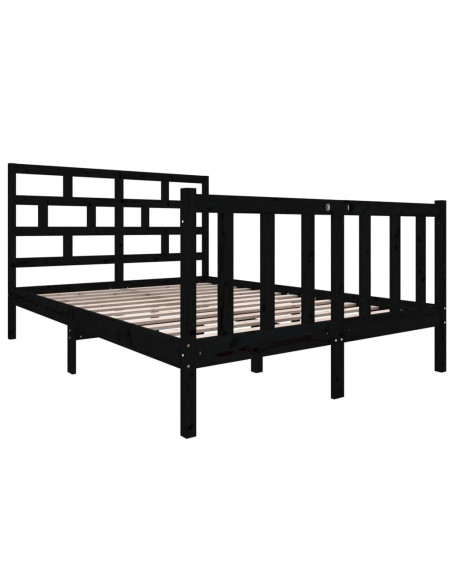 Giroletto Nero in Legno Massello di Pino 140x190 cm