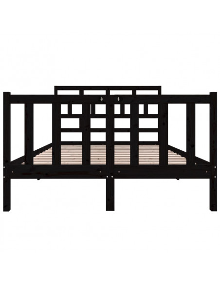 Giroletto Nero in Legno Massello di Pino 140x190 cm