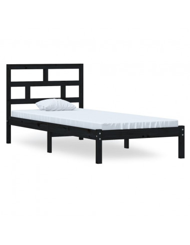 Giroletto Nero in Legno Massello di Pino 100x200 cm