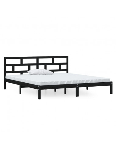 Giroletto Nero in Legno Massello di Pino 140x190 cm