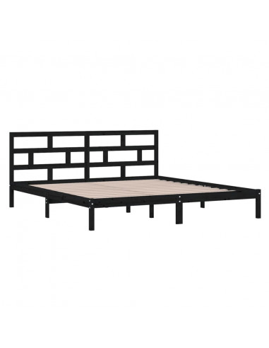 Giroletto Nero in Legno Massello di Pino 140x190 cm