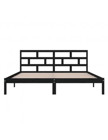 Giroletto Nero in Legno Massello di Pino 140x190 cm