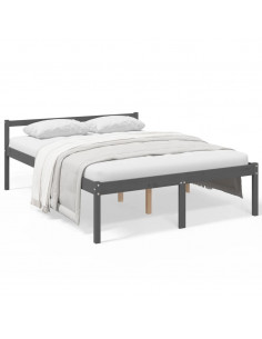Letto per Anziani 150x200 cm King in Legno Massello di Pino 2