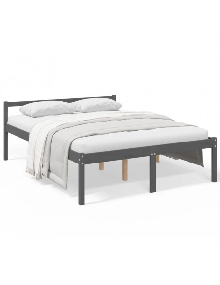 Letto per Anziani 150x200 cm King in Legno Massello di Pino