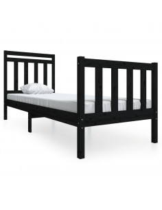 Giroletto Nero 75x190 cm Small Single in Legno Massello 2