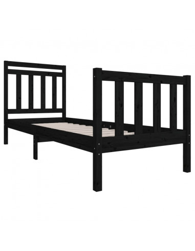 Giroletto Nero 75x190 cm Small Single in Legno Massello