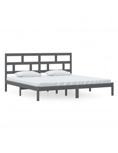 Giroletto Grigio in Legno Massello di Pino 200x200 cm 2