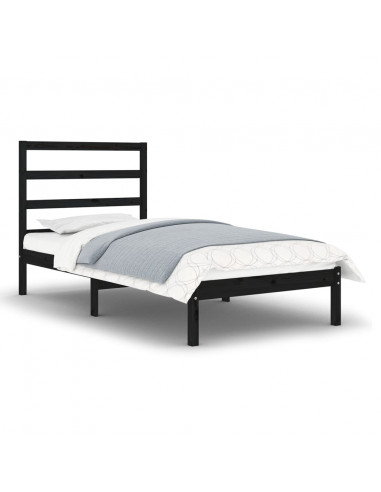 Giroletto in Legno Massello Nero 75x190 cm Small Single