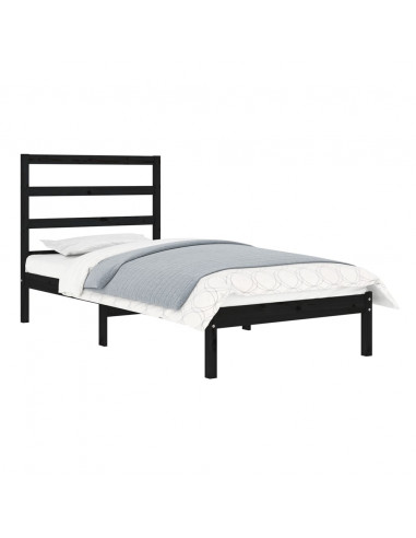 Giroletto in Legno Massello Nero 75x190 cm Small Single