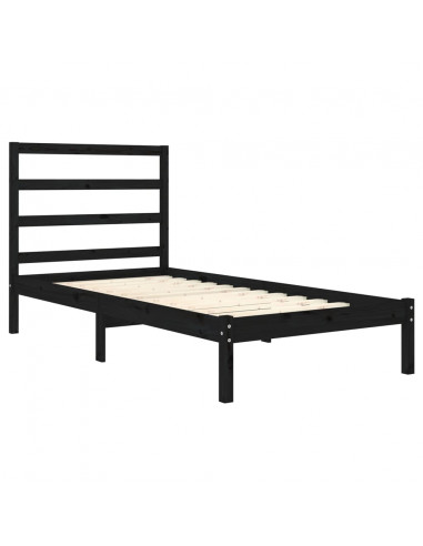 Giroletto in Legno Massello Nero 75x190 cm Small Single