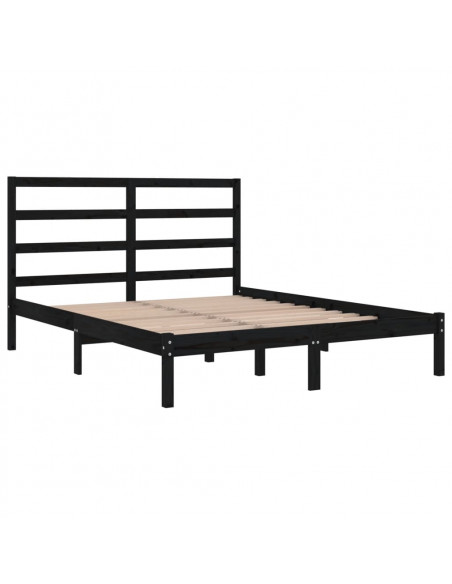 Giroletto Nero in Legno Massello di Pino 140x190 cm