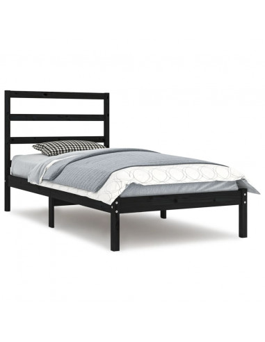 Giroletto Nero in Legno Massello di Pino 100x200 cm