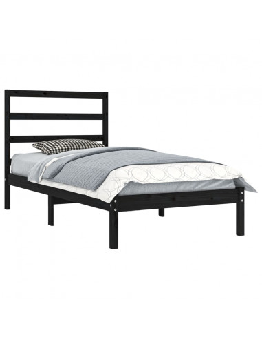 Giroletto Nero in Legno Massello di Pino 100x200 cm