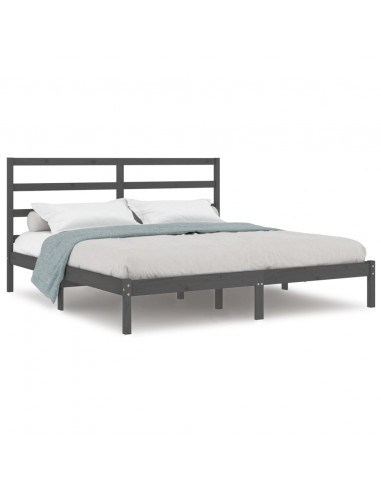 Giroletto Grigio in Legno Massello di Pino 200x200 cm