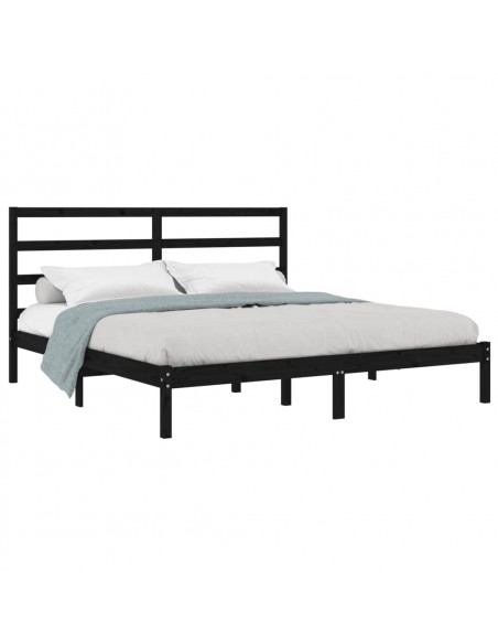 Giroletto Nero in Legno Massello di Pino 200x200 cm