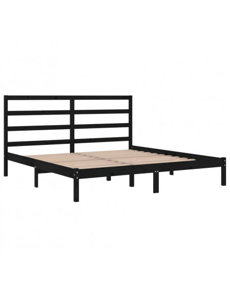 Giroletto Nero in Legno Massello di Pino 200x200 cm