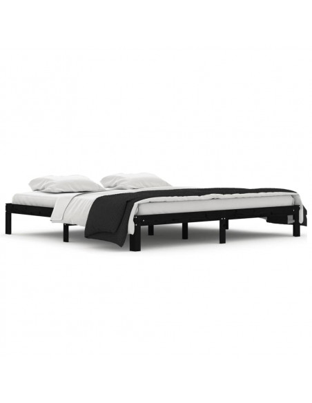 Giroletto Nero in Legno Massello di Pino 200x200 cm