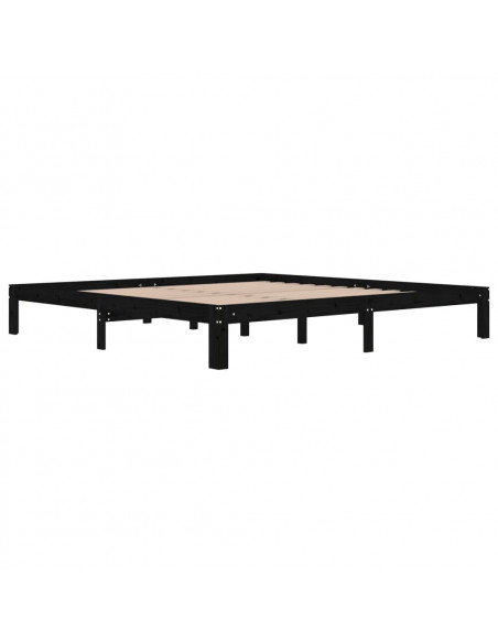 Giroletto Nero in Legno Massello di Pino 200x200 cm