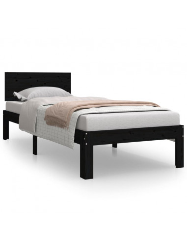 Giroletto in Legno Massello Nero 75x190 cm Small Single