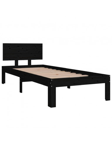 Giroletto in Legno Massello Nero 75x190 cm Small Single