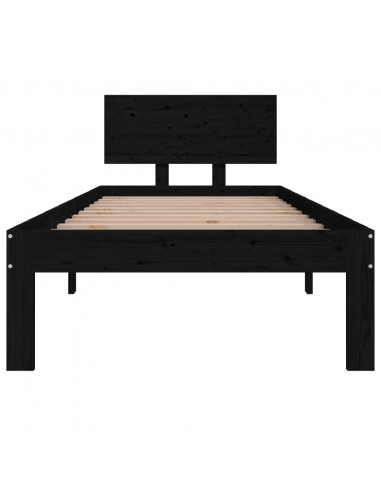 Giroletto in Legno Massello Nero 75x190 cm Small Single