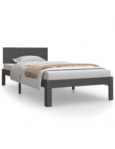 Giroletto Grigio in Legno Massello di Pino 90x200 cm 2