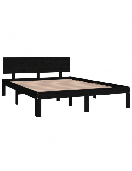 Giroletto Nero in Legno Massello 150x200 cm King Size