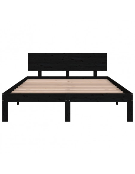 Giroletto Nero in Legno Massello 150x200 cm King Size