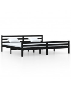 Giroletto Nero in Legno Massello 200x200 cm 2