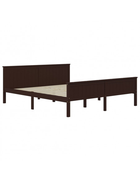 Giroletto Marrone Scuro in Legno Massello di Pino 180x200 cm