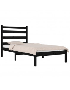 Giroletto in Legno Massello Nero 75x190 cm Small Single 2