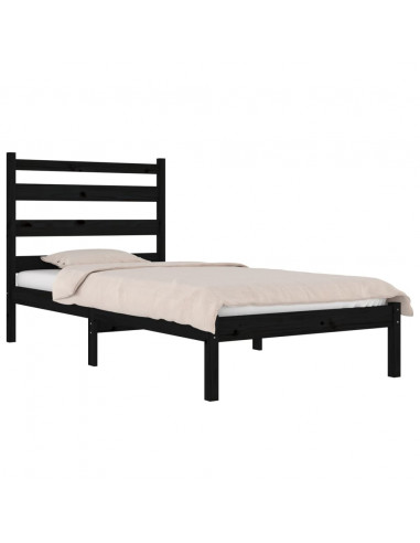 Giroletto in Legno Massello Nero 75x190 cm Small Single