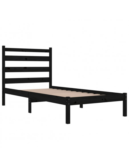 Giroletto in Legno Massello Nero 75x190 cm Small Single