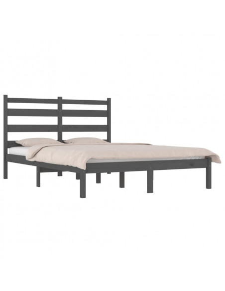 Giroletto Grigio in Legno Massello di Pino 135x190 cm Double
