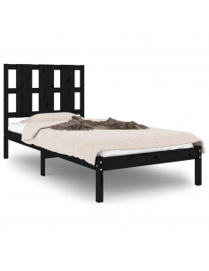 Giroletto in Legno Massello Nero 75x190 cm Small Single 2