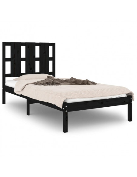 Giroletto in Legno Massello Nero 75x190 cm Small Single