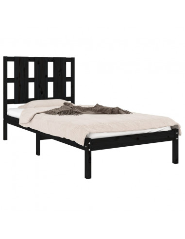 Giroletto in Legno Massello Nero 75x190 cm Small Single