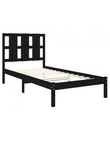 Giroletto in Legno Massello Nero 75x190 cm Small Single