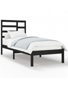 Giroletto in Legno Massello Nero 75x190 cm Small Single 2