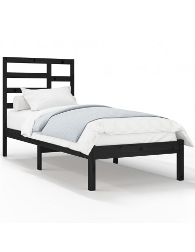 Giroletto in Legno Massello Nero 75x190 cm Small Single