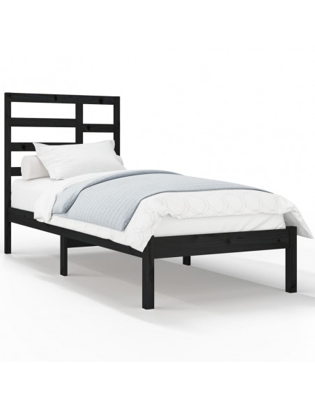 Giroletto in Legno Massello Nero 75x190 cm Small Single